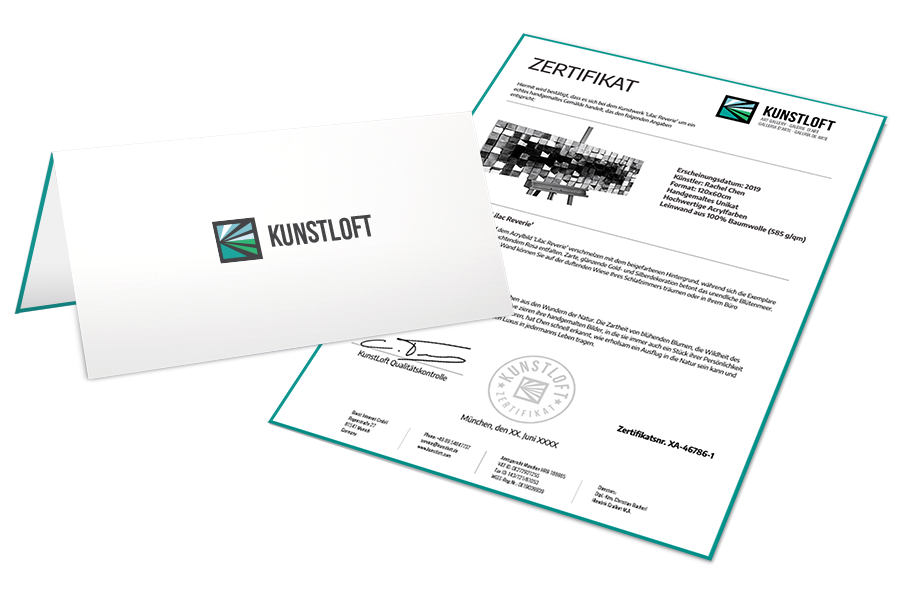 Inklusive hochwertigem XXL Gemälde Zertifikat