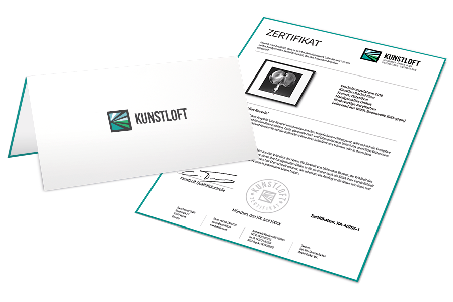 Inklusive hochwertigem XXL Gemälde Zertifikat